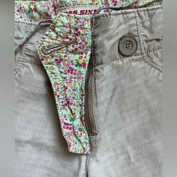 VINTAGE VTG Miss Sixty Khaki Cargo Capri Pants With Floral Detail Size 27 - Picture 6 of 8
